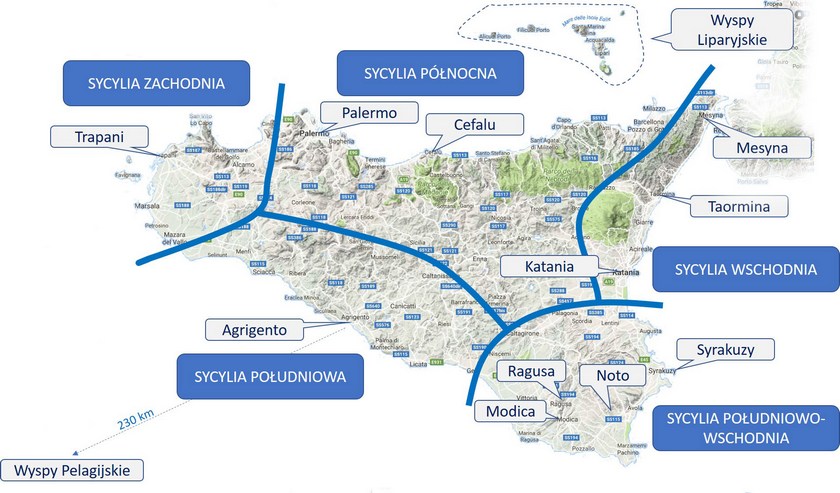 Mapa Sycylii